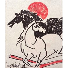 Mashkoor Raza, 10 x 12 Inch, Marker On Canvas, Abstract Painting, AC-MR-743 Mashkoor Raza, 10 x 12 Inch, Marker On Canvas, Abstract Painting, AC-MR-743